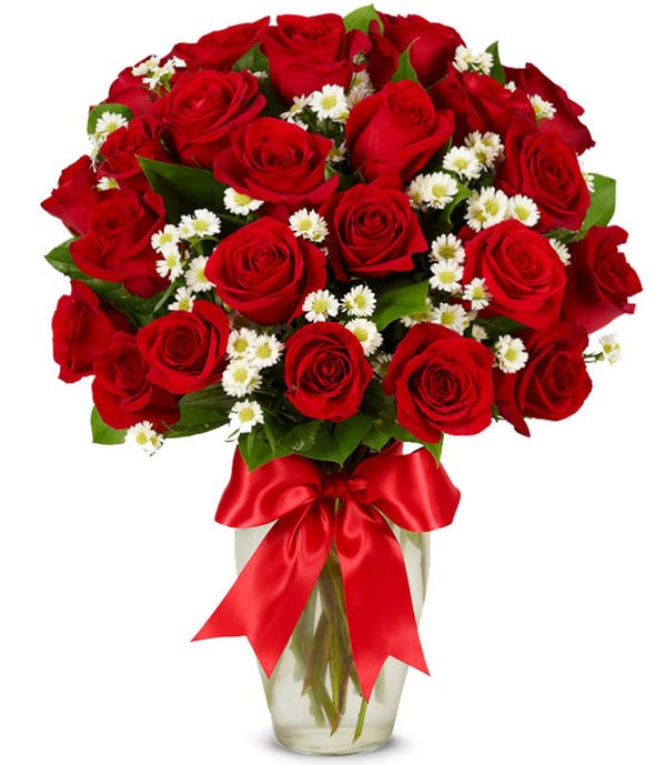 Rote Rosen Luxus Bouquet