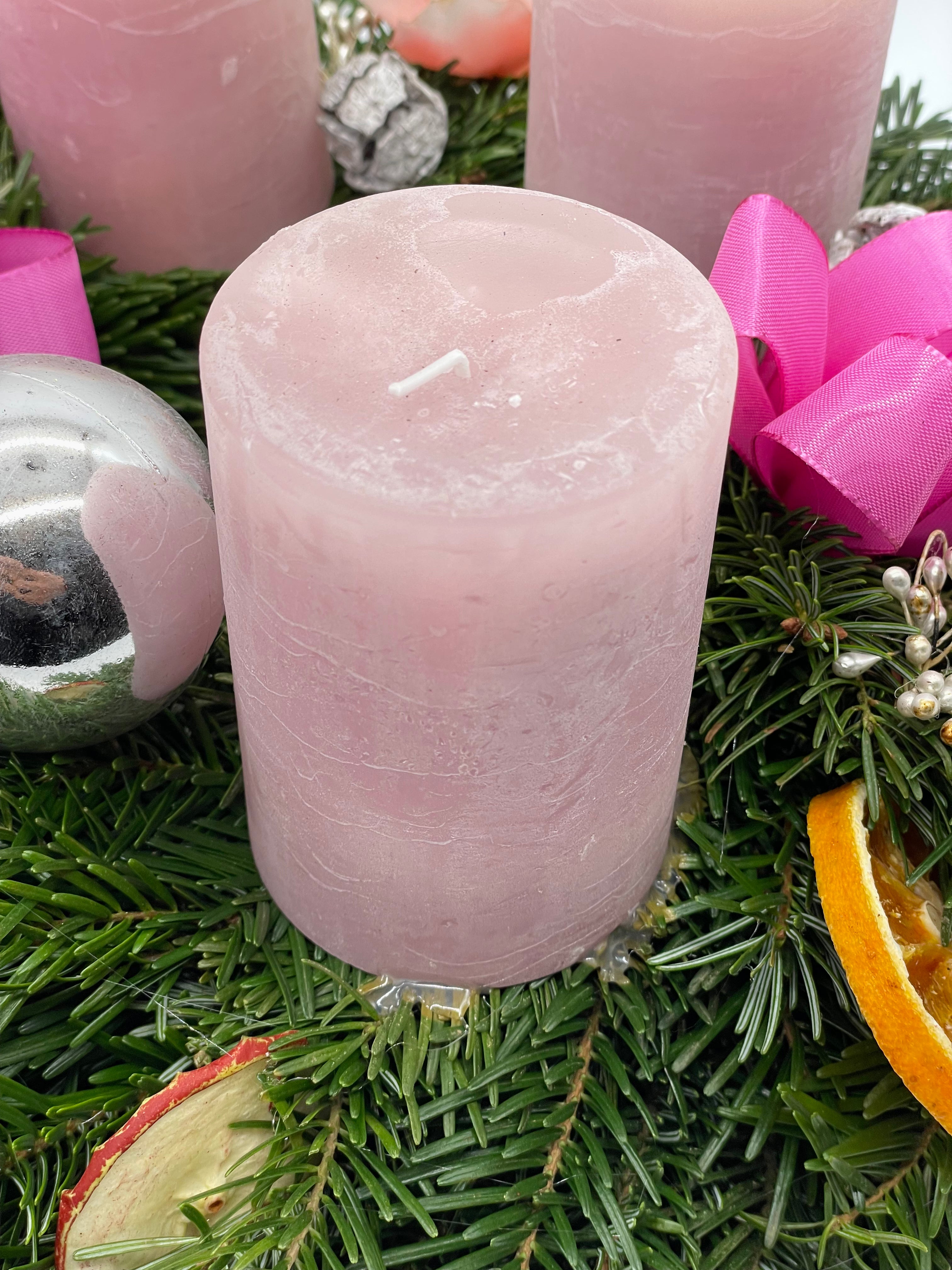 Hellrosa Adventkranz 45cm Weihnachten
